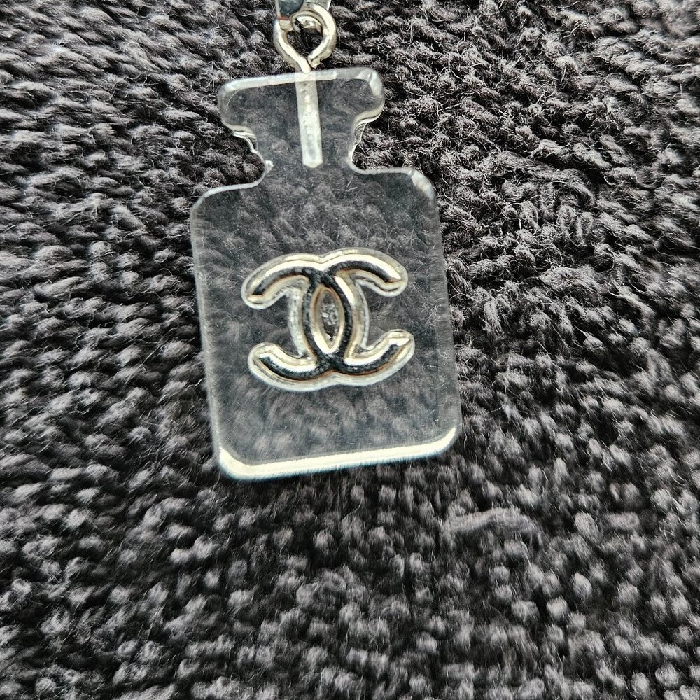 Silver Acrylic Perfume Bottle Charm